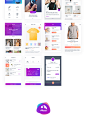 12018引导页登录导航新闻电商紫色高雅活力app ui源文件模板设计-淘宝网