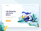 Delivery services header vespa services delivery shopping ecommerce business ui website illustration landing header