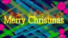 屏保恭喜你圣诞快乐。用燃烧的粒子用霓虹金色题词圣诞快乐。新年和圣诞节的动画效果