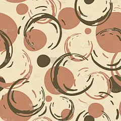 无缝矢量图案与咖啡色粉红色的背景。简单的飞溅墙纸纹理。艺术色斑时尚纺织品。