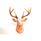 Deer Head Wall Mount -   Fabric Orange and White - Deer Head Antlers Faux Taxidermy - Stag Head - FAD03000 : Faux Taxidermy Fabric Deer Head   I have always thought that deer heads on walls add dimension to a room, but I wanted to create an animal friendl