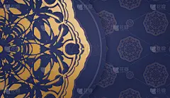 深蓝色背景与豪华的金色图案，并在您的文本下