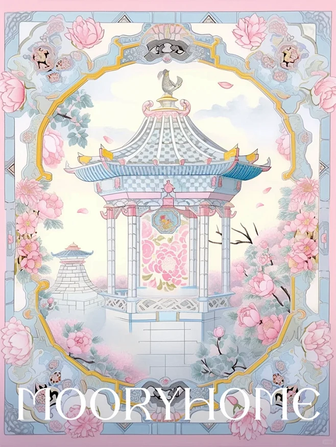 艺术插画 桃源仙阁当巴洛克恋上东方美