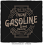 Vintage label design with lettering composition on dark background.