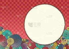 日式花艺背景材料日式请柬和服图案手写材料