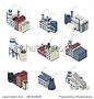 Industrial buldings isometric icons set with 3d plants and factories isolated vector illustration-建筑物/地标,工业-海洛创意（HelloRF） - 站酷旗下品牌 - Shutterstock中国独家合作伙伴