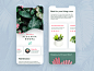Plantica App minimal design ux white background simple design flowers plants ios app branding ui