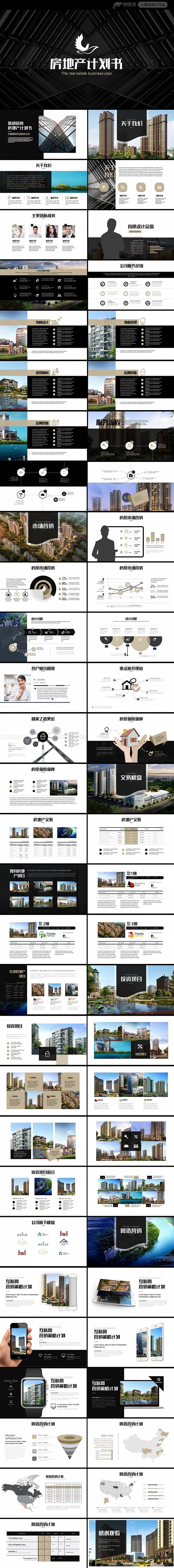 高端建筑房地产商业计划书ppt模板