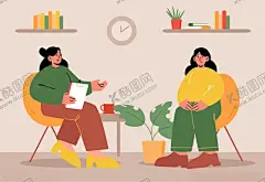 心理咨询矢量人物插画 【酷图网】心理咨询,卡通插画,卡通人物插画,扁平风人物,人物插画,矢量人物,矢量元素,元素设计