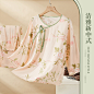 【高级感绵绸】睡衣女夏季薄款国风家居服高级感夏天妈妈中式套装