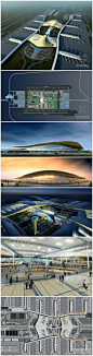 [武汉]某机场航站楼规划设计方案文本（含CAD、多媒体）。http://t.cn/zTTBp70