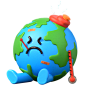 生病的地球 3d 插图