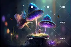 蝴蝶 蘑菇 森林 伙计们 光 幻想 童话故事 自然