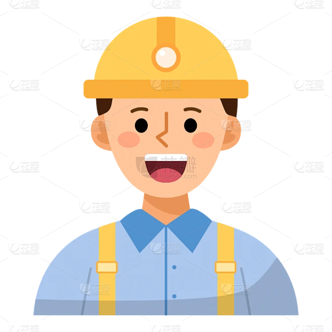 ICON-人物头像元素-工人素材-花瓣网