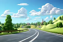 高速公路景观户外高速公路。AI 生成的图像由 rawpixel 提供。