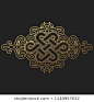 traditional buddhist symbol of luck on black background.Vector illustration