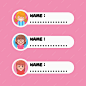 Happy cute kids girl name tag