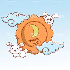 中秋节   - 源文件下载【酷图网】中秋节,月饼,兔子,手绘,卡通,元素