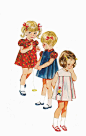 1960s Toddlers A Line Dress or Jumper w/ Puffed Sleeves Yoked Bodice Sewing Pattern Butterick 4049 Childrens 60s Pattern Size 2 Breast 21 by sandritocat on Etsy
