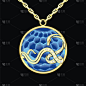 与蛇链上的蓝宝石奖章