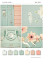 Pastel tints color palette mood board