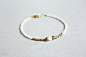snow - dainty beaded bracelet - white and bronze ethnic modern jewelry@北坤人素材