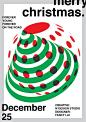 This may contain: a poster with the words merry christmas written in red, green and black on it