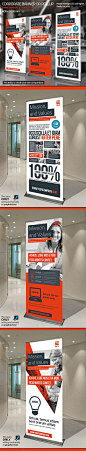 Corporate Banner. Modern and clean design for banner/rollup. Perfect for PR agency or other business promotion.All elements are editable.