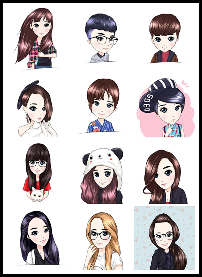 漫画设计q版卡通人物头像纪念日定制真人照片转手绘微信情侣热卖淘宝