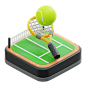 Tennis 3D Icon - Free Download Sports & Games 3D Icons | IconScout