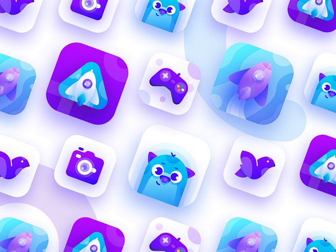 Purple & Blue App Ic...