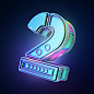 Numbers vs Machines : When I created my one-letter-a-day-project a couple of months ago, I developed a new style inspired by neon signs & the 80's.I wanted to have alot of details and eye catching colors.—I created the numbers in Cinema 4d, and then I
