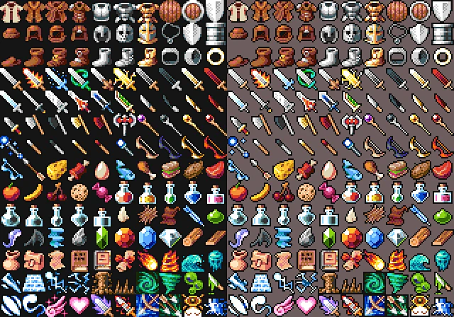 #道具图标# #装备图标# #像素# #魔幻#16x16 RPG Icons - Pack 1 - Free Sample by 7Soul1-花瓣网
