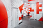 World Square Murals : Two painted murals for World Square, a shopping centre in the heart of Sydney's Asian district. Asian strokes and characters have been woven into the patterns.