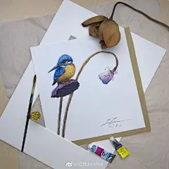 一个人，
既可以深思熟虑地忠于自己的选择，
也可以不假思索地忠于自己的心。
#水彩##手绘是一种信仰##水彩教程# ​​​​