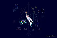 VR AR直播Blockchain立体图UI设计作品扁平化插画首页素材资源模板下载