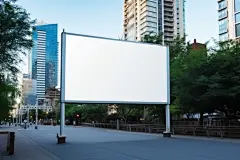 室外高炮广告横版展板样机模型