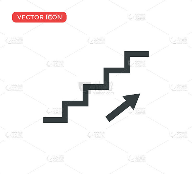 楼梯图标矢量插图设计
