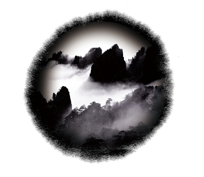 中国古风水墨山水免扣PNG透明图片 插画...