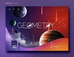 星座奇幻太空星球炫酷色彩幻彩空间海报