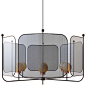 Papilio Chandelier - Property Furniture : Lighting collection with beautiful mesh painted metal frame with white Murano triplex glass diffuser. The collection includes: chandeliers, suspension, wall, table and floor lights. Light Bulbs: E12, 40 W Max (not