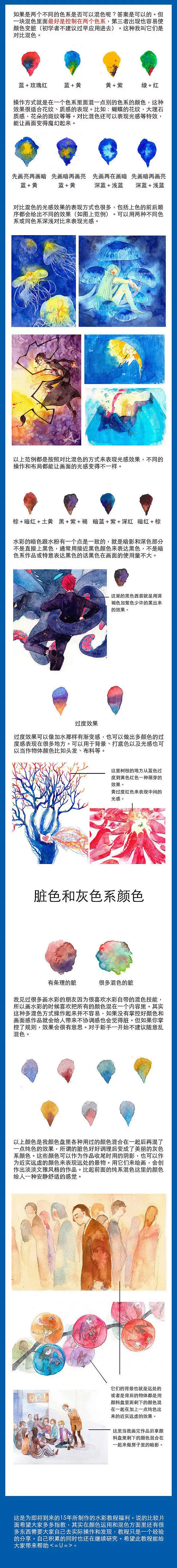 【绘画教程】如何画好水彩画的混色和用色？...