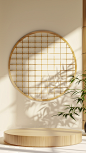 花瓣素材_中国风通用新中式展台实景光影展示背景图片素材_193457383