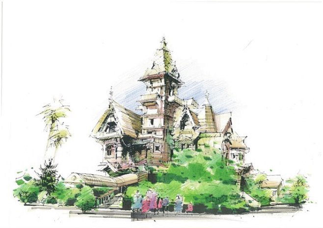 建筑手绘表现QQ空间：http://97...