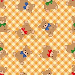 泰迪熊壁纸(无缝图案)