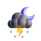 Dark Cloudy + Rainy +Lightning + Moon