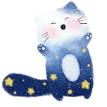 宠物可爱梦幻猫咪手绘风动态贴纸