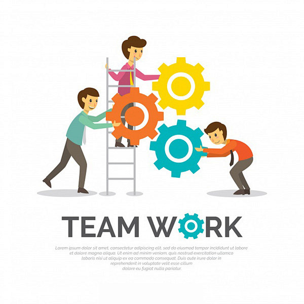 扁平化团队合作主题插画teamworkbackgroundinflatstyle