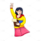 卡通感教育培训女生元素