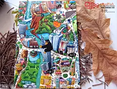 乌鲁木齐手绘地图  @新疆红鱼插画创意工作室